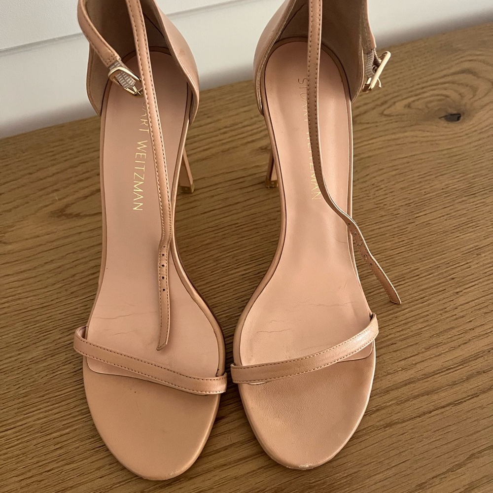 Stuart Weitzman nude Heeled Sandals Minimalist Design